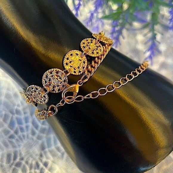 Gold Medallion Choker Necklace - Picture 5 of 5